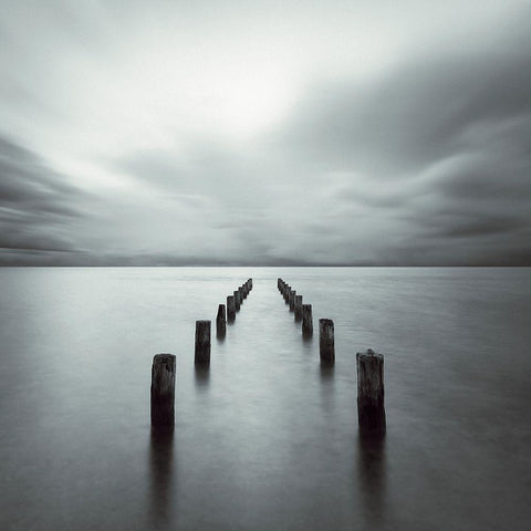 Disappeared Black Modern Wood Framed Art Print with Double Matting by Schulz, Alexej