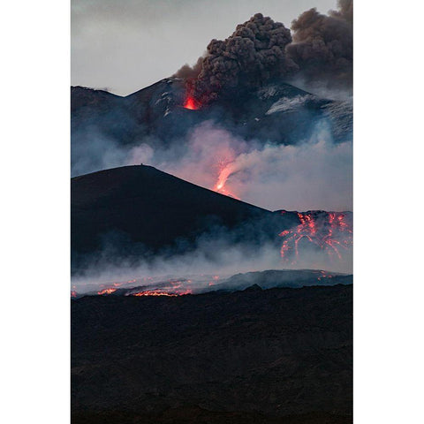 From The Bowels Of The Earth White Modern Wood Framed Art Print by Tamajo, Massimo