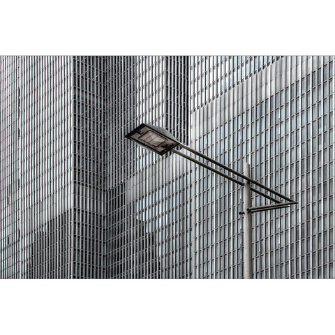 Street Lights White Modern Wood Framed Art Print by Claes, Gilbert