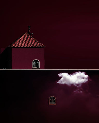 Untitled White Modern Wood Framed Art Print with Double Matting by Nabeel, Ibrahim