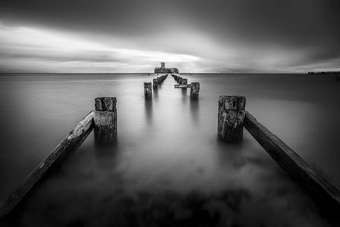 Torpedownia Black Ornate Wood Framed Art Print with Double Matting by Kuric Ep, Marian