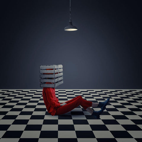 That Closed-In Feeling White Modern Wood Framed Art Print by Adams, Richard