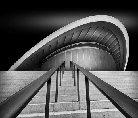 Sunrise White Modern Wood Framed Art Print with Double Matting by Mothes, Wolfgang