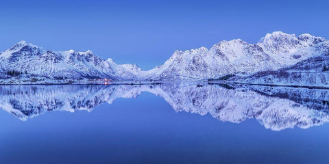 Lofoten Panorama Black Ornate Wood Framed Art Print with Double Matting by Eisenmann, Ulrike