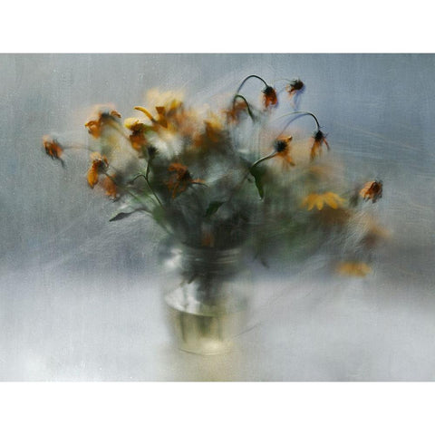 Fading Bouquet White Modern Wood Framed Art Print by Pneuma, Ala