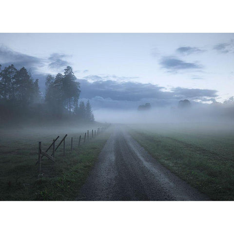 Moody Road Black Modern Wood Framed Art Print by Lindsten, Christian