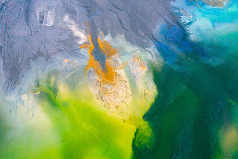 Toxicolors White Modern Wood Framed Art Print with Double Matting by Beata, Angyalosi