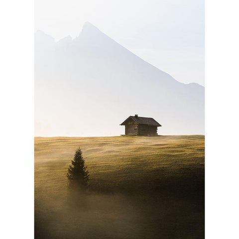 Seiser Alm White Modern Wood Framed Art Print by Muqa, Burim