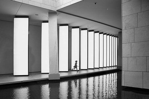 La Fondation Louis Vuitton Paris Black Ornate Wood Framed Art Print with Double Matting by Schuster, Inge