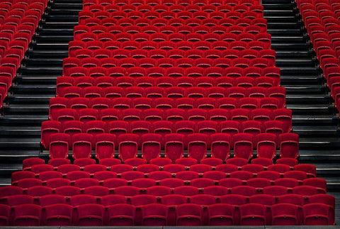 Theater White Modern Wood Framed Art Print with Double Matting by Hawerkamp, Hans-Wolfgang