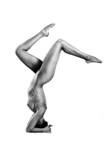 Acrobatic Nude 4 White Modern Wood Framed Art Print with Double Matting by Oryx, Gene