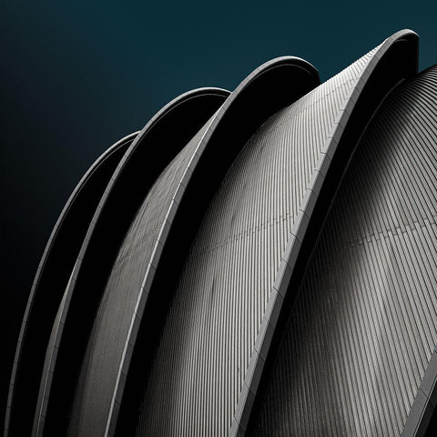 Glasgow Building Black Modern Wood Framed Art Print with Double Matting by Schuster, Inge