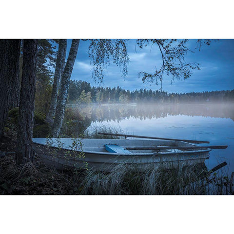 Lake Of Mist Black Modern Wood Framed Art Print with Double Matting by Lindsten, Christian