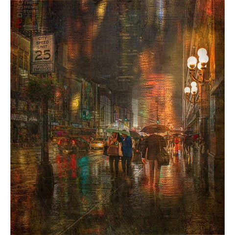 Rain In The Evening White Modern Wood Framed Art Print by Ohlendorf, Anette