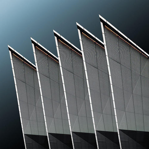 Detail Liverpool Building Black Modern Wood Framed Art Print with Double Matting by Schuster, Inge