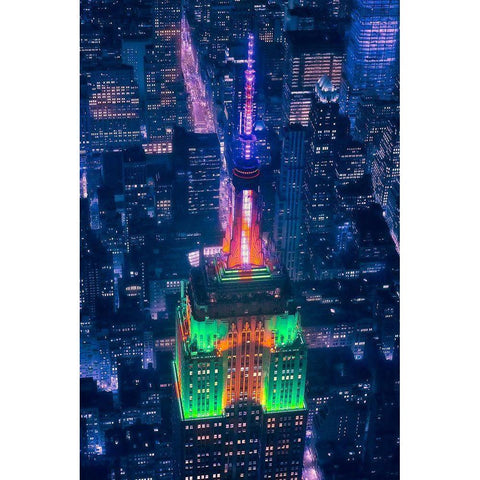 Top Of The Empire Gold Ornate Wood Framed Art Print with Double Matting by De La, Javier