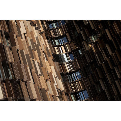 New Shapes Black Modern Wood Framed Art Print by Tagliarino, Marco