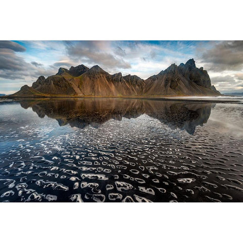 Foam Pebbles Black Modern Wood Framed Art Print with Double Matting by Gelfand, Simon