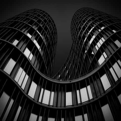 Axel Towers White Modern Wood Framed Art Print with Double Matting by Schuster, Inge