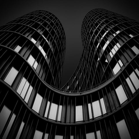 Axel Towers Black Modern Wood Framed Art Print with Double Matting by Schuster, Inge