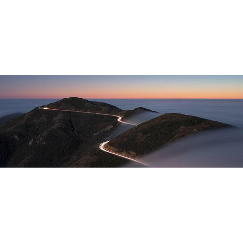 Sunset At Slacker Hill-Sausalito-Ca Black Modern Wood Framed Art Print with Double Matting by Li, Jinghua