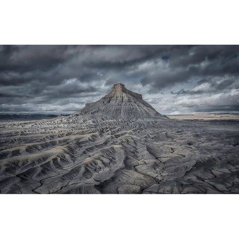 Factory Butte Black Modern Wood Framed Art Print by Zheng, Michael