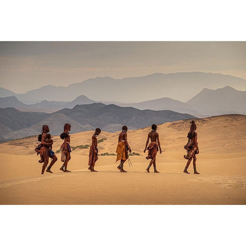 Impressions Of The Himba People Black Modern Wood Framed Art Print with Double Matting by Mareel, Rudy