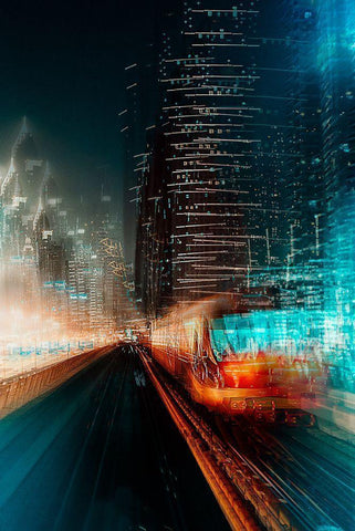 Look Into The Future Black Ornate Wood Framed Art Print with Double Matting by Chiriaco, Carmine