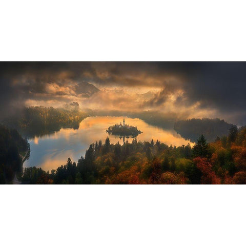 Bled... Black Modern Wood Framed Art Print with Double Matting by Browko, Krzysztof