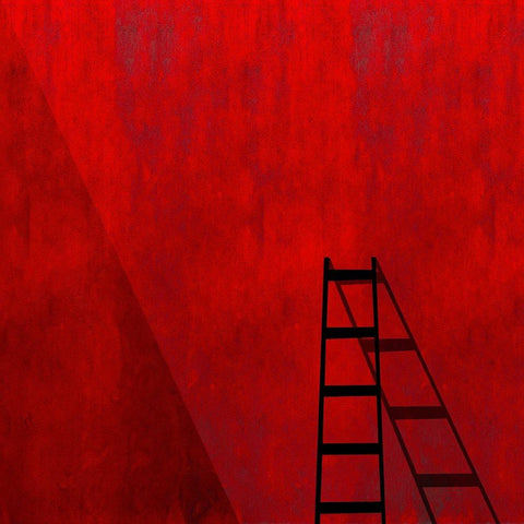 The Red Wall Black Modern Wood Framed Art Print with Double Matting by Schuster, Inge