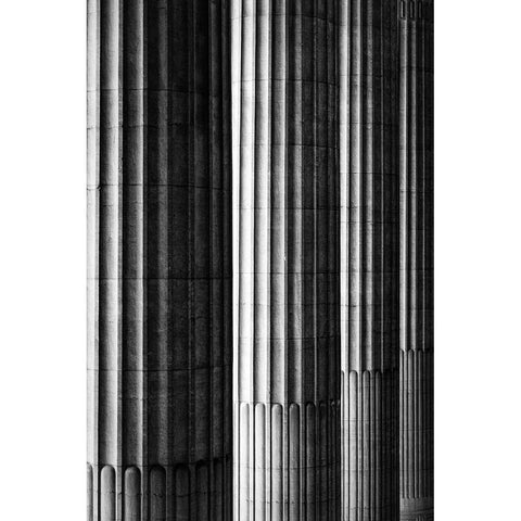 Pillars White Modern Wood Framed Art Print by Pfeiffer, Peter