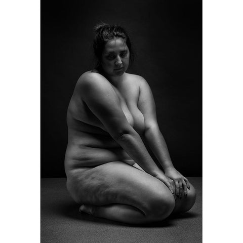 Bodyscape Black Modern Wood Framed Art Print with Double Matting by Belovodchenko, Anton