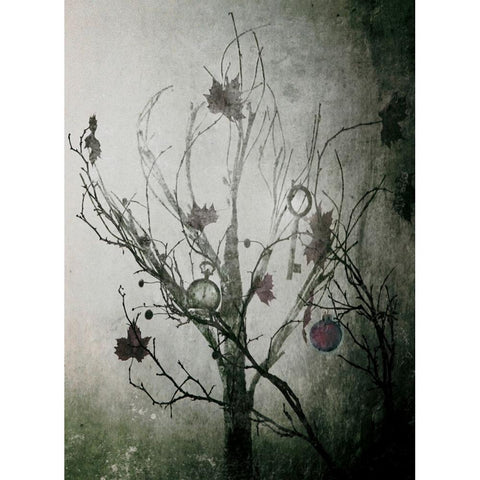 Moody Christmas Gold Ornate Wood Framed Art Print with Double Matting by Devos, Delphine