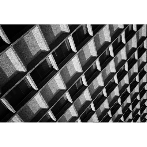 Solid As A Rock Black Modern Wood Framed Art Print with Double Matting by van de, Jeroen