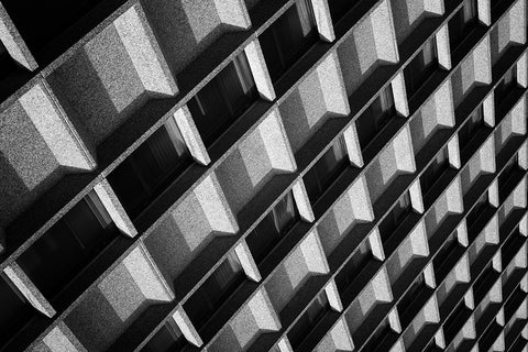 Solid As A Rock White Modern Wood Framed Art Print with Double Matting by van de, Jeroen