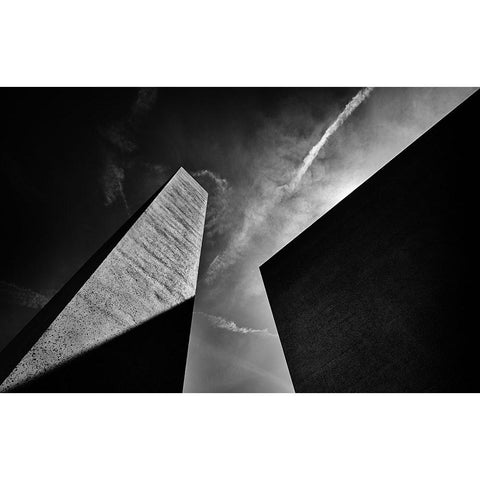 Monolith White Modern Wood Framed Art Print by Klabus, Ales