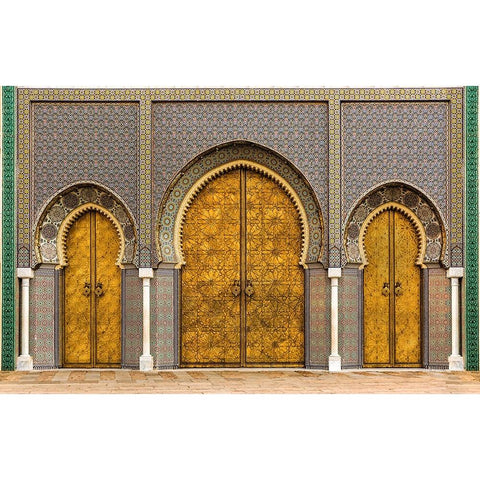 Three Doors Gold Ornate Wood Framed Art Print with Double Matting by Domont, Jois