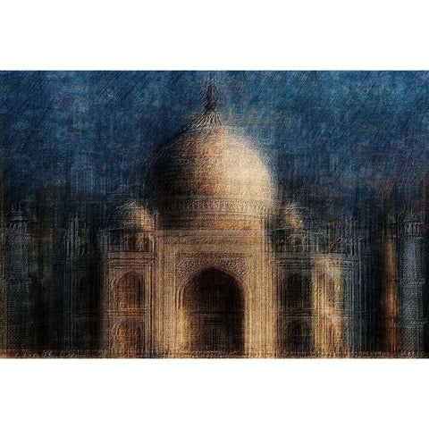 Taj Mahal Black Modern Wood Framed Art Print with Double Matting by Hawerkamp, Hans-Wolfgang