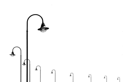 Lamp Light White Modern Wood Framed Art Print with Double Matting by Endermann, Rolf