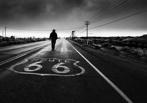 Historical Road Black Ornate Wood Framed Art Print with Double Matting by Guo, Leah