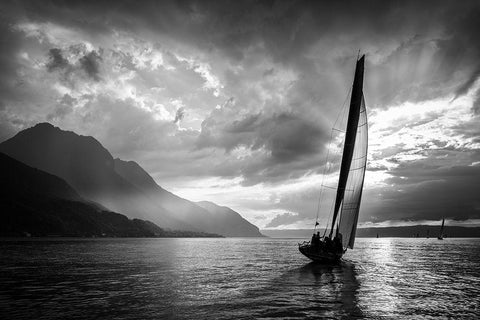 Bol Dor White Modern Wood Framed Art Print with Double Matting by Fangueiro, Jose