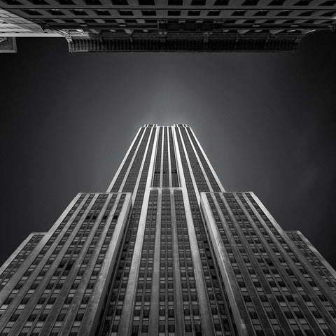 Empire State building White Modern Wood Framed Art Print by Thabet, Ahmed