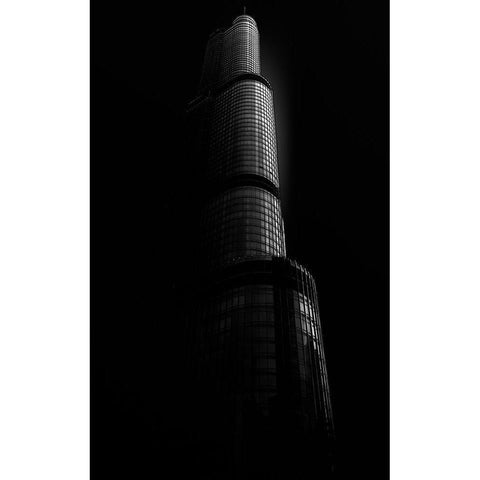 Tower Black Modern Wood Framed Art Print with Double Matting by Laprad, John