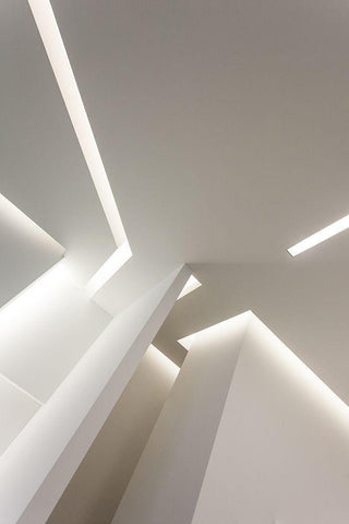 Gorges White Modern Wood Framed Art Print with Double Matting by Guyot, Michel