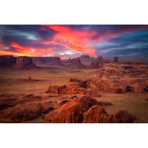 Hunts Mesa Black Modern Wood Framed Art Print by Zheng, Michael