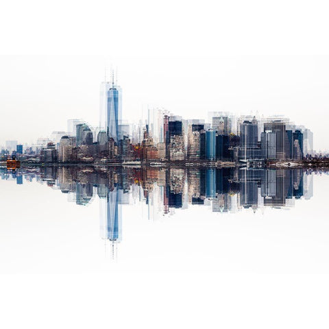 Nyc White Modern Wood Framed Art Print by Pfeiffer, Peter