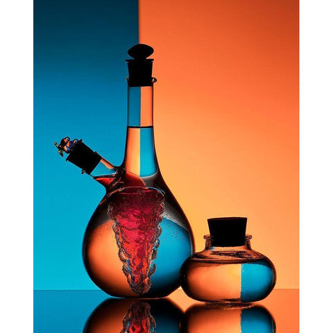 Oil And Vinegar Black Modern Wood Framed Art Print with Double Matting by Ianeva, Aida