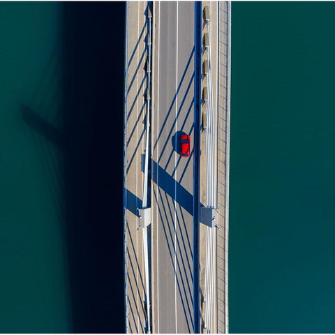 Bridge White Modern Wood Framed Art Print by Kravanja, Jure