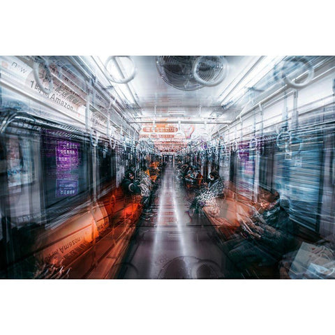 The Passengers White Modern Wood Framed Art Print by Chiriaco, Carmine