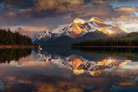 Maligne Black Ornate Wood Framed Art Print with Double Matting by Pablo De, Juan